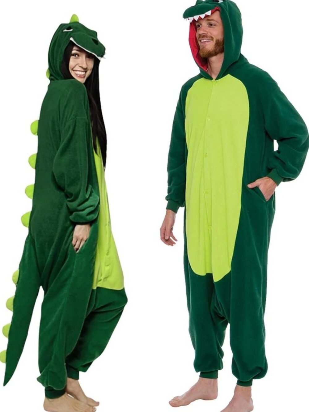 Dinosaur One-Piece Pajamas Costume (Adult Unisex M)